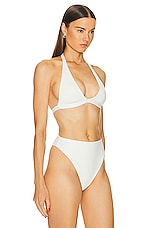 HAIGHT. X Tina Kunakey Adjustable Nadia Bikini Top in Off White, view 2, click to view large image.