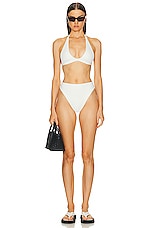 HAIGHT. X Tina Kunakey Adjustable Nadia Bikini Top in Off White, view 4, click to view large image.
