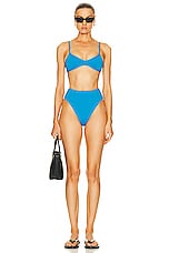 HAIGHT. Classic Bikini Hotpant in Rio Blue, view 4, click to view large image.