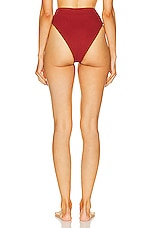 HAIGHT. Ribbed Classic Bikini Hotpant in Bordeaux, view 3, click to view large image.