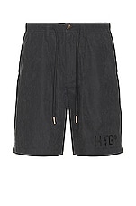 Honor The Gift Brand Poly Shorts in Black, view 1, click to view large image.