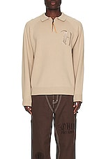 Honor The Gift Htg Zip Henley in Light Brown, view 3, click to view large image.