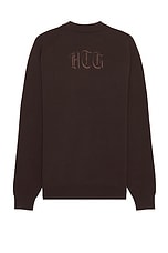 Honor The Gift Zip Henley Sweater in Brown, view 2, click to view large image.