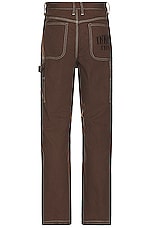 Honor The Gift Script Carpenter Pants in Brown, view 2, click to view large image.