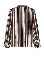 Honor The Gift Stripe Henley in Brown, view 2, click to view large image.