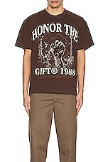 Honor The Gift Mystery Of Pain Tee in Brown, view 3, click to view large image.
