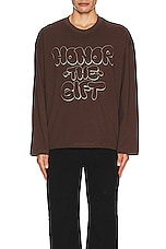 Honor The Gift Amp'd Up Tee in Brown, view 4, click to view large image.