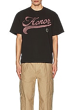Honor The Gift Holiday Script Short Sleeve in Black, view 3, click to view large image.
