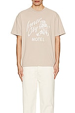 Honor The Gift Inner City Motel Short Sleeve Tee in Brown, view 3, click to view large image.
