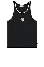 Honor The Gift A-spring Binded Rib Tank in Black, view 1, click to view large image.
