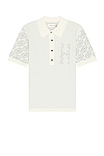 Honor The Gift A-spring Knit H Pattern Polo in Bone, view 1, click to view large image.