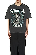 Honor The Gift A-spring Spiritual Conflict Tee in Black, view 3, click to view large image.
