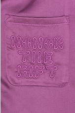 Honor The Gift Blanket Stitch Woven Shirt in Purple, view 3, click to view large image.