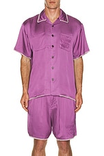 Honor The Gift Blanket Stitch Woven Shirt in Purple, view 4, click to view large image.