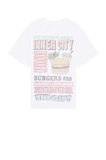 Honor The Gift Burgers Short Sleeve Tee in White, view 1, click to view large image.