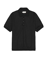 Honor The Gift Knit Polo in Black, view 1, click to view large image.