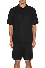 Honor The Gift Knit Polo in Black, view 4, click to view large image.