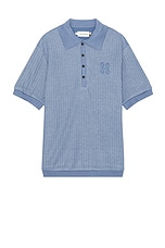 Honor The Gift Knit Polo in Blue, view 1, click to view large image.