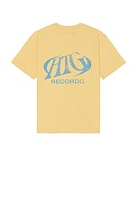 Honor The Gift Records Oval Logo Tee in Yellow, view 1, click to view large image.