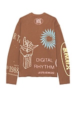 Honor The Gift Studio Crewneck 2.0 in Brown, view 2, click to view large image.