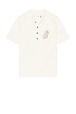 Honor The Gift Diamond Knit Polo in Cream | FWRD