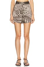 HEIRLOME Jyma Print Victoria Short in Beige & Chocolate, view 1, click to view large image.