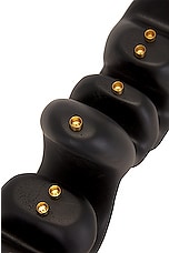 Hannah Polskin Resin Stone Menorah in Black, view 4, click to view large image.