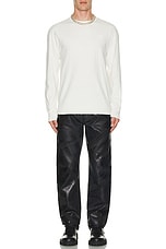 Helmut Lang Low Rise Straight Jean in Black Distress Metal Crash, view 5, click to view large image.