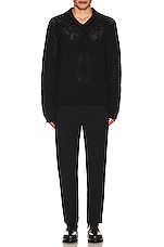 Helmut Lang Zach V Neck Sweater in Black, view 4, click to view large image.