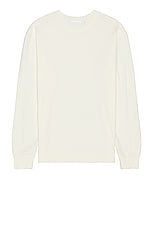 Helmut Lang Fine Gauge Crewneck Sweater in Ivory, view 1, click to view large image.