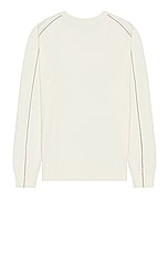Helmut Lang Fine Gauge Crewneck Sweater in Ivory, view 2, click to view large image.