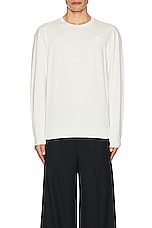 Helmut Lang Fine Gauge Crewneck Sweater in Ivory, view 4, click to view large image.
