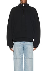 Helmut Lang Funnel Neck Sweatshirt in Black, view 3, click to view large image.