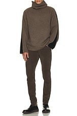 Helmut Lang Suitcase T Neck Sweater in Taupe Melange, view 4, click to view large image.