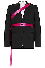 Helmut Lang Seatbelt Blazer in Black & Pink, view 1, click to view large image.
