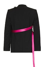 Helmut Lang Seatbelt Blazer in Black & Pink, view 2, click to view large image.