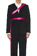 Helmut Lang Seatbelt Blazer in Black & Pink, view 3, click to view large image.