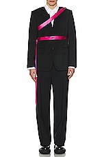 Helmut Lang Seatbelt Blazer in Black & Pink, view 4, click to view large image.