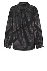 Helmut Lang Shirt Jacket in Black Distress Metal Crash, view 2, click to view large image.