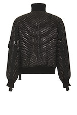 Helmut Lang Bubblewrap Seatbelt Bomber in Black, view 2, click to view large image.