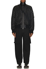 Helmut Lang Bubblewrap Seatbelt Bomber in Black, view 6, click to view large image.