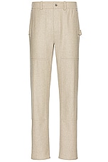 Helmut Lang Wool Carpenter Pant in Beige, view 1, click to view large image.