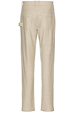 Helmut Lang Wool Carpenter Pant in Beige, view 2, click to view large image.