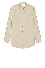 Helmut Lang Wool Shirt in Beige, view 1, click to view large image.