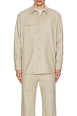 Helmut Lang Wool Shirt in Beige, view 3, click to view large image.