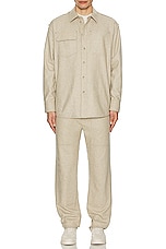 Helmut Lang Wool Shirt in Beige, view 4, click to view large image.