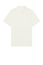 Helmut Lang Fine Gauge Polo in Ivory, view 1, click to view large image.