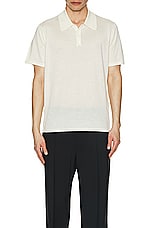Helmut Lang Fine Gauge Polo in Ivory, view 4, click to view large image.