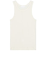 Helmut Lang Soft Rib Tank in Ivory, view 1, click to view large image.