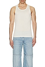 Helmut Lang Soft Rib Tank in Ivory, view 3, click to view large image.
